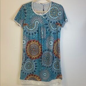 Hotouch Blue Mandala Nightgown Size Small